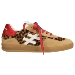 Another Trend Trainers<Ladies Trainers - A03279 - Beige/Leopard/Red