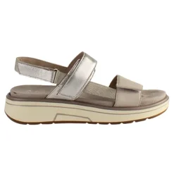 Ara Ladies Larger Sizes | Sandals<Ladies Back Strap Sandals - 20204-05 - Beige/Silver
