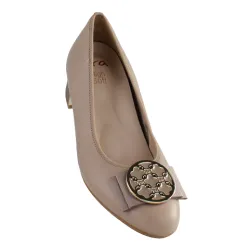 Ara Heels<Ladies Block Heeled Pumps - 35807-09 - Nude Leather