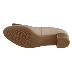 Ara Heels<Ladies Block Heeled Pumps - 35807-09 - Nude Leather