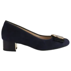 Ara Ladies Larger Sizes | Heels<Ladies Block Heeled Pumps - 35807 - Navy Suede