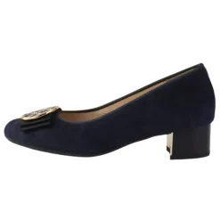 Ara Ladies Larger Sizes | Heels<Ladies Block Heeled Pumps - 35807 - Navy Suede