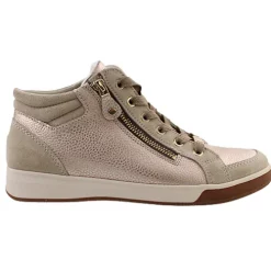 Ara Ladies Larger Sizes | Boots<Ladies Hi Top Trainers - 24499-94 - Sand