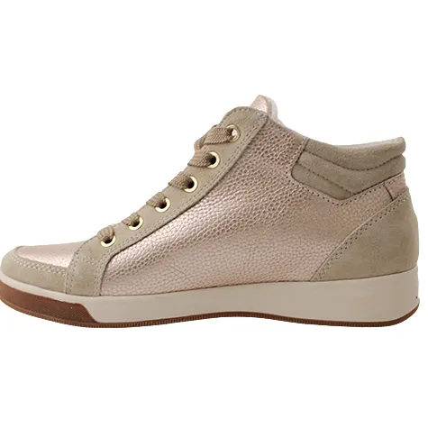 Ara Ladies Larger Sizes | Boots<Ladies Hi Top Trainers - 24499-94 - Sand
