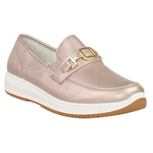 Ara Ladies Larger Sizes | Ladies Wide Fitting<Ladies Loafers - 25528-08 - Gold