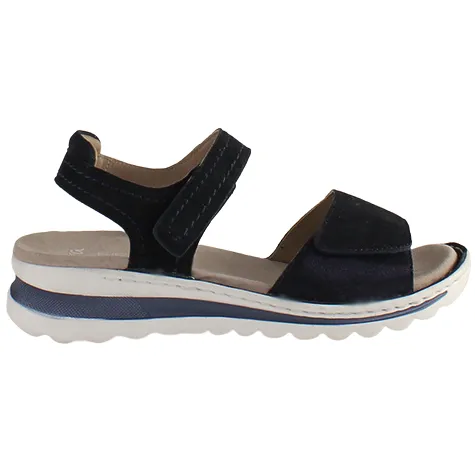 Ara Ladies Larger Sizes | Sandals<Ladies Velcro Sandals - 47207 - Navy