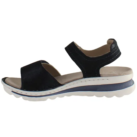 Ara Ladies Larger Sizes | Sandals<Ladies Velcro Sandals - 47207 - Navy