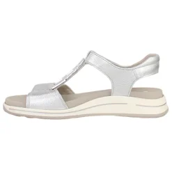 Ara Ladies Wide Fitting | Sandals<Ladies Velcro Sandals - 34804-12 - Silver