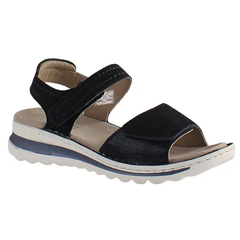 Ara Ladies Larger Sizes | Sandals<Ladies Velcro Sandals - 47207 - Navy
