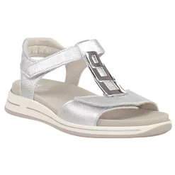 Ara Ladies Wide Fitting | Sandals<Ladies Velcro Sandals - 34804-12 - Silver