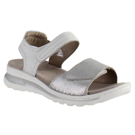 Ara Ladies Larger Sizes | Sandals<Ladies Velcro Sandals - 47207 - White/Silver