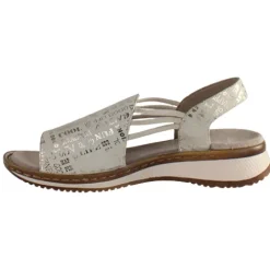 Ara Ladies Larger Sizes | Sandals<Ladies Wide Fit Sandals - 29005 - Cream/Silver