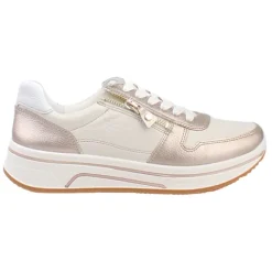 Ara Ladies Larger Sizes | Ladies Wide Fitting<Ladies Wide Fit Trainers - 27540-07 - Cream Gold
