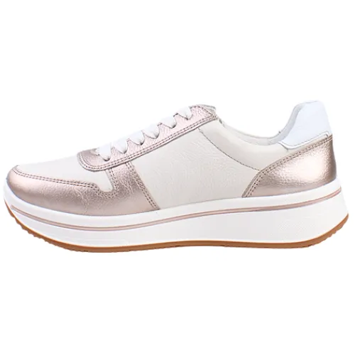 Ara Ladies Larger Sizes | Ladies Wide Fitting<Ladies Wide Fit Trainers - 27540-07 - Cream Gold
