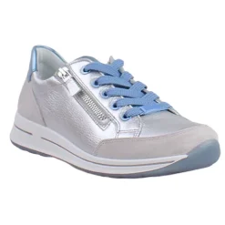 Ara Ladies Larger Sizes | Ladies Wide Fitting<Ladies Wide Fit Trainers - 54801-26 - Silver/Blue
