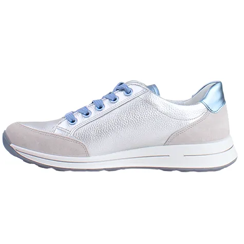 Ara Ladies Larger Sizes | Ladies Wide Fitting<Ladies Wide Fit Trainers - 54801-26 - Silver/Blue