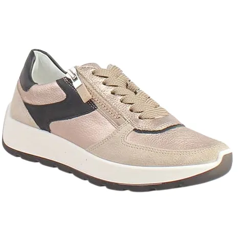 Ara Ladies Larger Sizes | Ladies Wide Fitting<Ladies Wide Fit Trainers - 25112-08 - Gold/Black