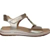 Ara Sandals<Velcro Strap Sandals - 34826-14 - Metallic Gold