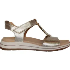 Ara Sandals<Velcro Strap Sandals - 34826-14 - Metallic Gold