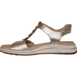 Ara Sandals<Velcro Strap Sandals - 34826-14 - Metallic Gold