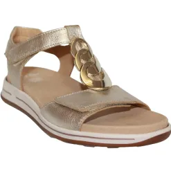 Ara Sandals<Velcro Strap Sandals - 34826-14 - Metallic Gold