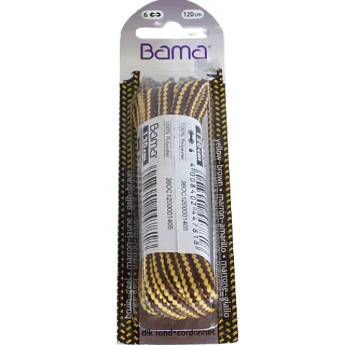 Bama Shoecare Shoe Care<Bama Round Cord Lace- 120cm-Brown/Yellow