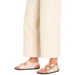 Birkenstock Sandals<Ladies Back Strap Patent Sandals - Milano Big Buckle - Beige