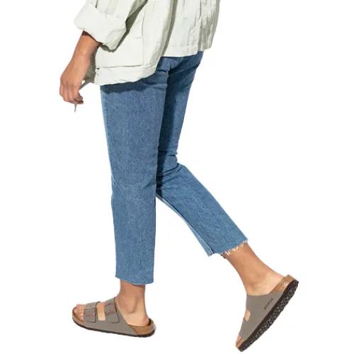 Birkenstock Sandals<Ladies Birkibuc Sandals - Arizona - Stone