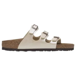 Birkenstock Sandals<Ladies Birko-Flor Sandals - Florida - Graceful Pearl White