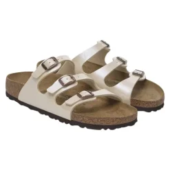 Birkenstock Sandals<Ladies Birko-Flor Sandals - Florida - Graceful Pearl White