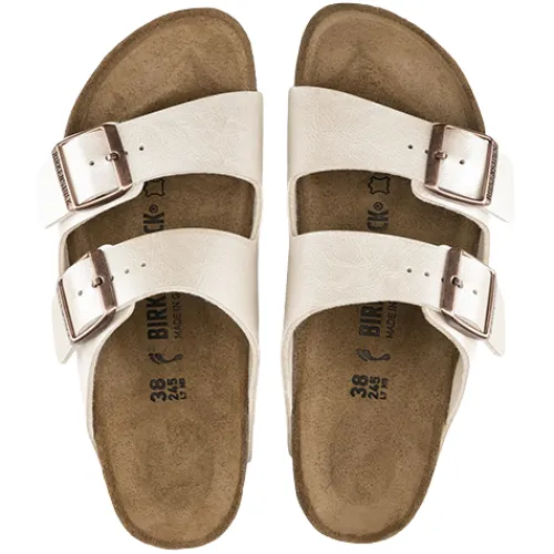 Birkenstock Sandals<Ladies Birko-Flor Sandals - Arizona - Graceful Pearl White