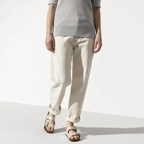Birkenstock Sandals<Ladies Birko-Flor Sandals - Arizona - Graceful Pearl White