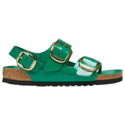 Birkenstock Sandals<Ladies Patent Back Strap Sandals - Milano Big Buckle - Green