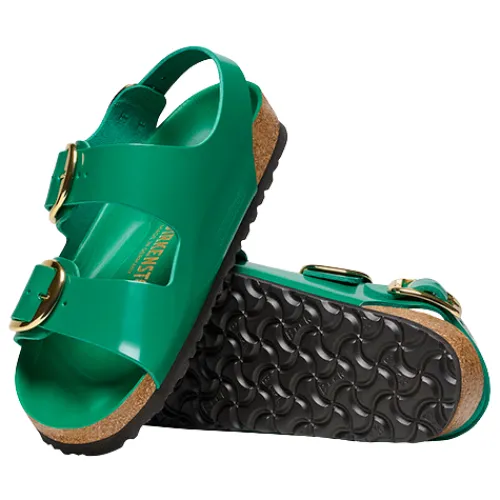 Birkenstock Sandals<Ladies Patent Back Strap Sandals - Milano Big Buckle - Green