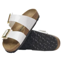 Birkenstock Sandals<Ladies Sandals- Sydney Cushion Buckle - White Patent