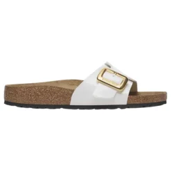 Birkenstock Sandals<Ladies Sliders - Catalina Cushion Buckle - White Patent