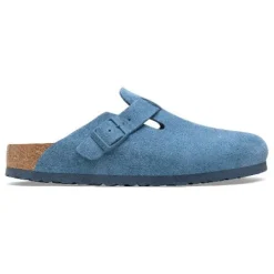 Birkenstock Sandals<Ladies Suede Leather Clogs - Boston - Blue