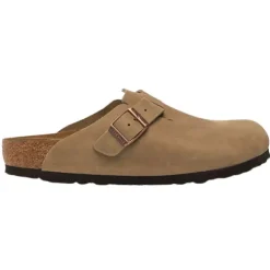 Birkenstock Sandals<Mens Oiled Leather Clogs - Boston - Tabacco