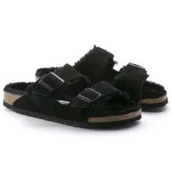 Birkenstock Sandals<Narrow Fit Sandals - Arizona Fur Narrow Fit - Black