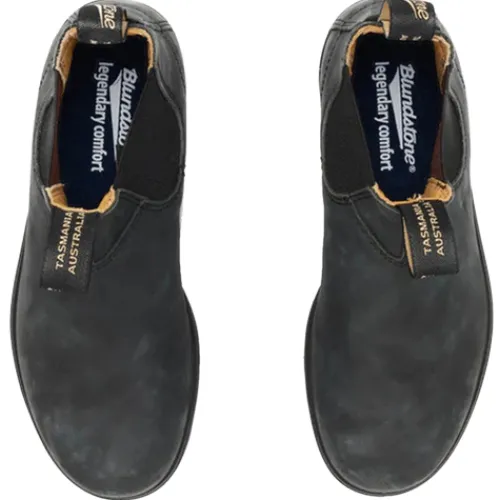 Blundstone Mens Larger Sizes | Boots<Leather Chelsea Boots - 587 - Rustic Black