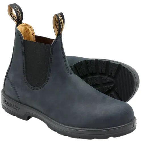 Blundstone Mens Larger Sizes | Boots<Leather Chelsea Boots - 587 - Rustic Black
