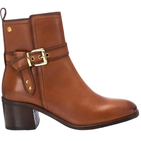 Carmela Boots<Block Heeled Ankle Boots- 161735 -Tan