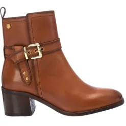 Carmela Boots<Block Heeled Ankle Boots- 161735 -Tan