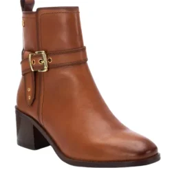Carmela Boots<Block Heeled Ankle Boots- 161735 -Tan