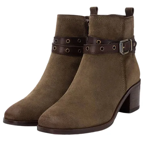 Carmela Boots<Block Heeled Ankle Boots - 161734 - Taupe