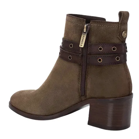 Carmela Boots<Block Heeled Ankle Boots - 161734 - Taupe