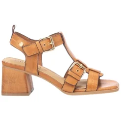 Carmela Heels<Ladies Block Heeled Sandals - 161629 - Camel