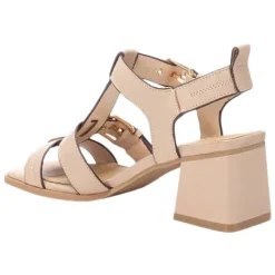Carmela Heels<Ladies Block Heeled Sandals - 161629 - Beige