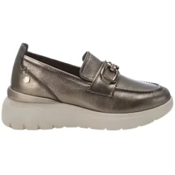 Carmela Shoes<Ladies Wedge Loafers - 161837 - Pewter