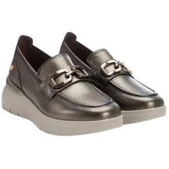 Carmela Shoes<Ladies Wedge Loafers - 161837 - Pewter